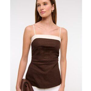 Abercrombie & Fitch Linen Blend Dark Brown Tube Top Size Small
